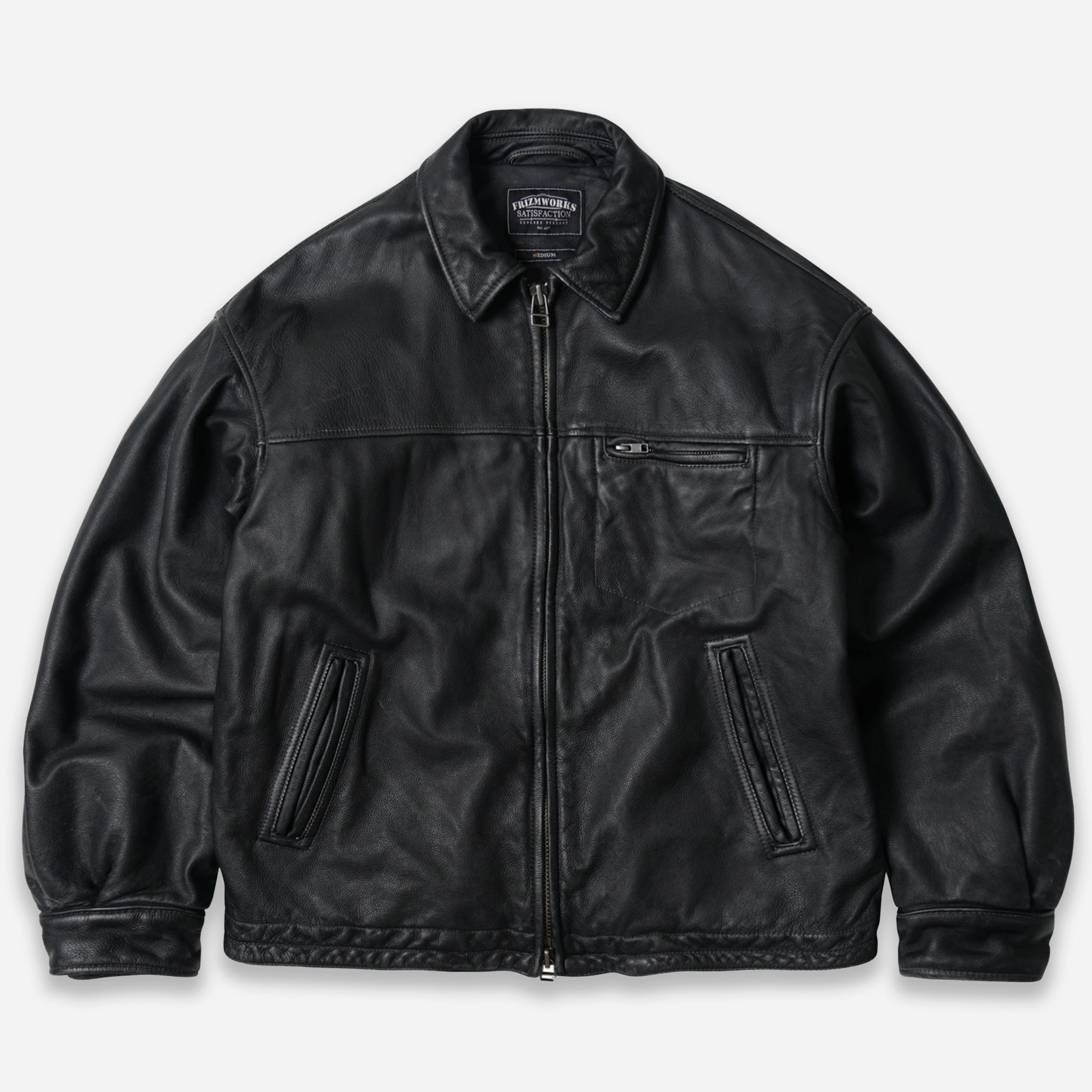 Frizmworks Destroyed Cowhide Leather Jacket - Black - The Great Divide