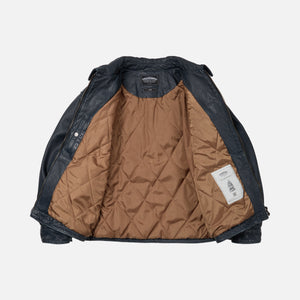 Frizmworks - DESTROYED LEATHER JACKET - WASHED NAVY -  - Alternative View 1