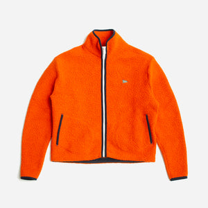Drakes - BOUCLE WOOL FLEECE JACKET - ORANGE -  - Main Front View