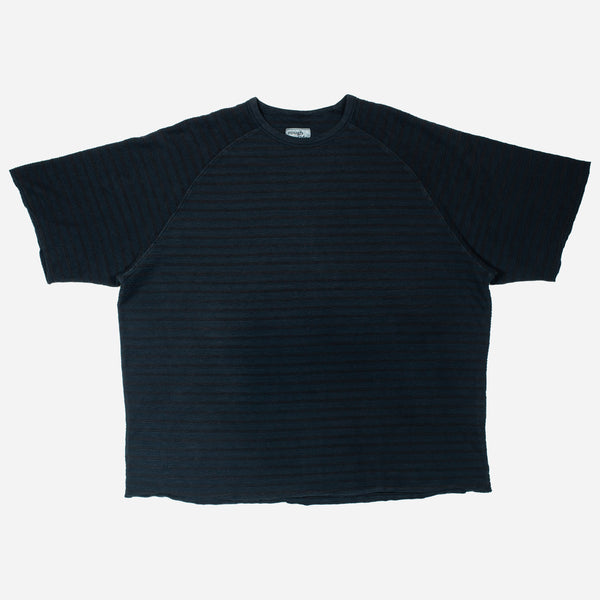 DYED STRIPE RAGLAN T-SHIRT - DARK NAVY
