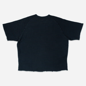 Rough Side - DYED STRIPE RAGLAN T-SHIRT - DARK NAVY -  - Alternative View 1