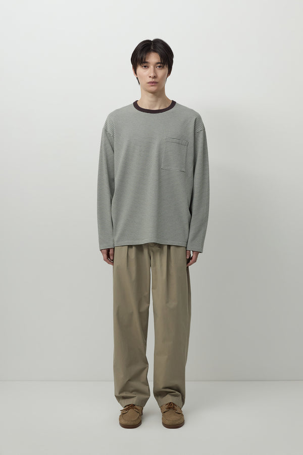 BOX PLEATS PANTS - HUMUS SAND