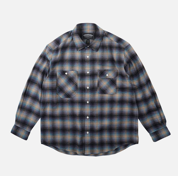 FLANNEL CHECK WORK SHIRT - MIDNIGHT BLUE