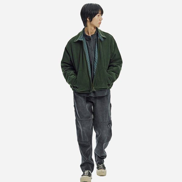 FLEECE DRIZZLER JACKET - DARK GREEN