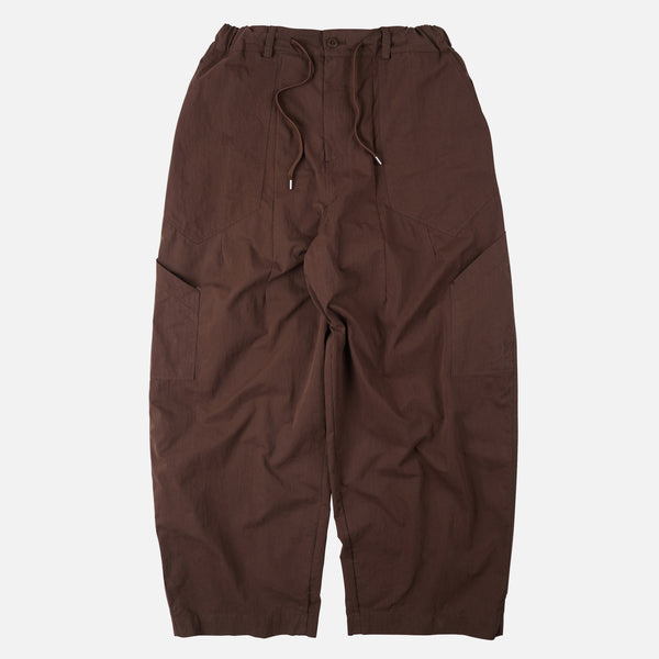 FOLD FATIGUE WIDE PANTS - BROWN