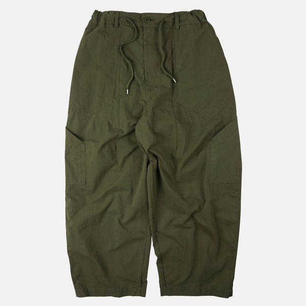 FOLD FATIGUE WIDE PANTS - OLIVE
