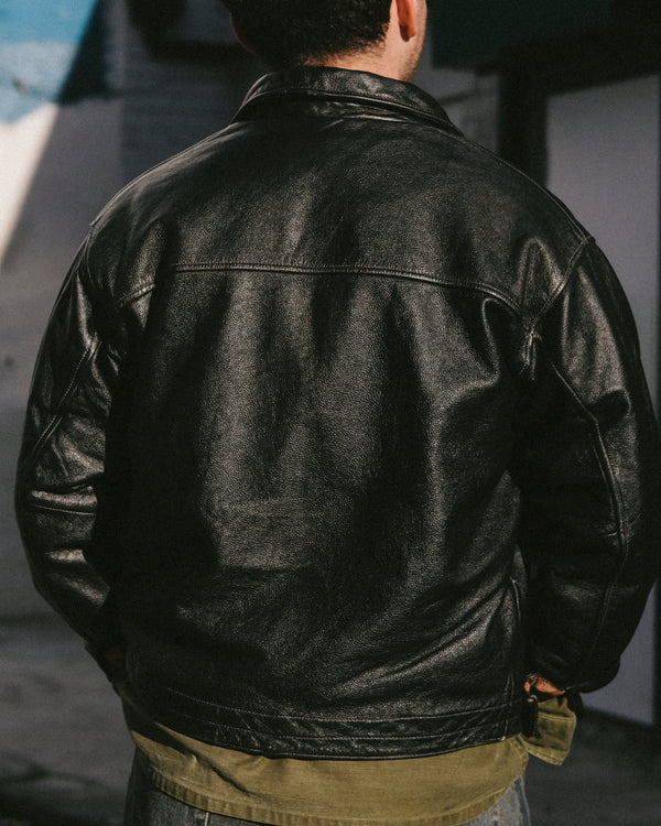 DESTROYED LEATHER JACKET - BLACK