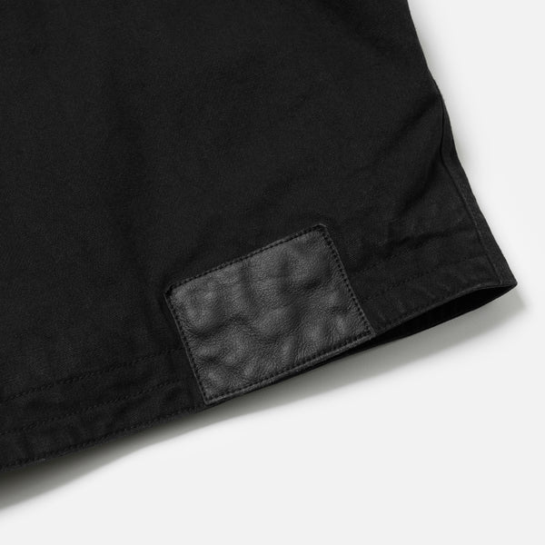 HEAVY CANVAS DESTROYED WORK JACKET - BLACK