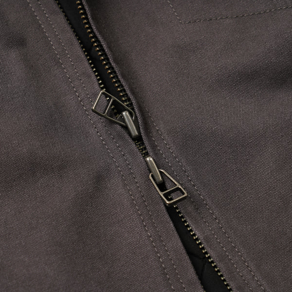 HEAVY CANVAS DESTROYED WORK JACKET - MUD