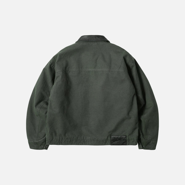 HEAVY CANVAS DESTROYED WORK JACKET - OLIVE