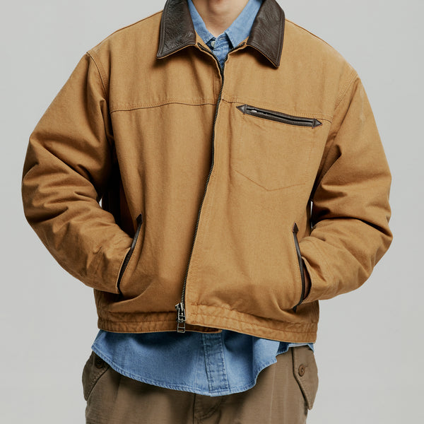 HEAVY CANVAS DESTROYED WORK JACKET - TAN