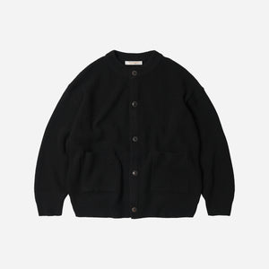Frizmworks - HEAVY WOOL ROUND CARDIGAN - BLACK -  - Main Front View