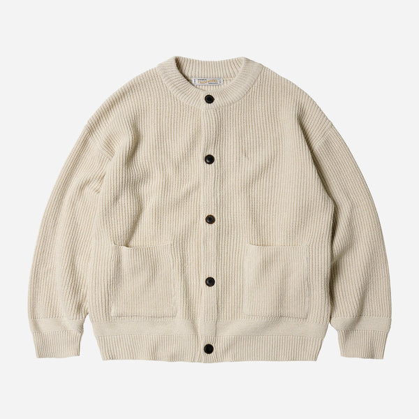 HEAVY WOOL ROUND CARDIGAN CREAM
