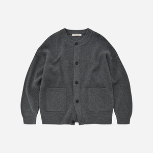 Frizmworks - HEAVY WOOL ROUND CARDIGAN - DARK GREY -  - Main Front View