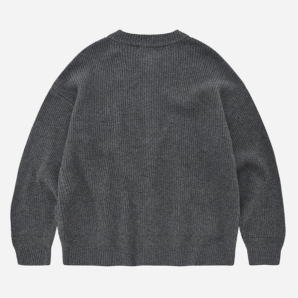 HEAVY WOOL ROUND CARDIGAN - DARY GREY - THE GREAT DIVIDE