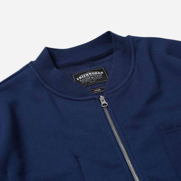 HEAVYWEIGHT SWEAT ZIP UP CARDIGAN - BLUE