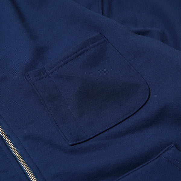 HEAVYWEIGHT SWEAT ZIP UP CARDIGAN - BLUE