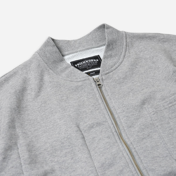 HEAVYWEIGHT SWEAT ZIP UP CARDIGAN - GRAY