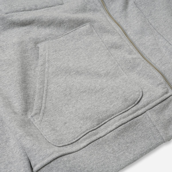 HEAVYWEIGHT SWEAT ZIP UP CARDIGAN - GRAY