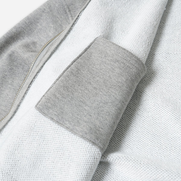 HEAVYWEIGHT SWEAT ZIP UP CARDIGAN - GRAY