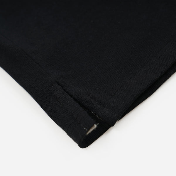 HENLEY HALF T-SHIRT - BLACK