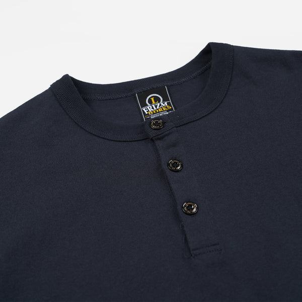 HENLEY HALF T-SHIRT - NAVY