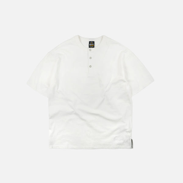 HENLEY HALF T-SHIRT - WHITE