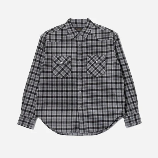WESTERN CHECKED SHIRT - CHARCOAL/BLACK