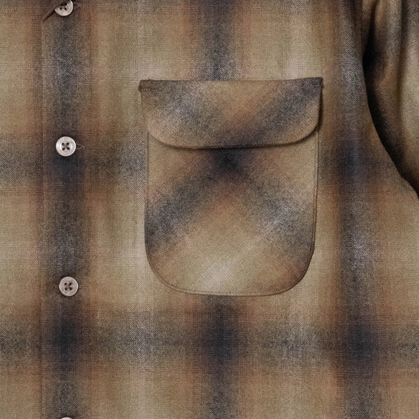 CRAFTED IN JAPAN WOOL SHIRT - BROWN/BEIGE