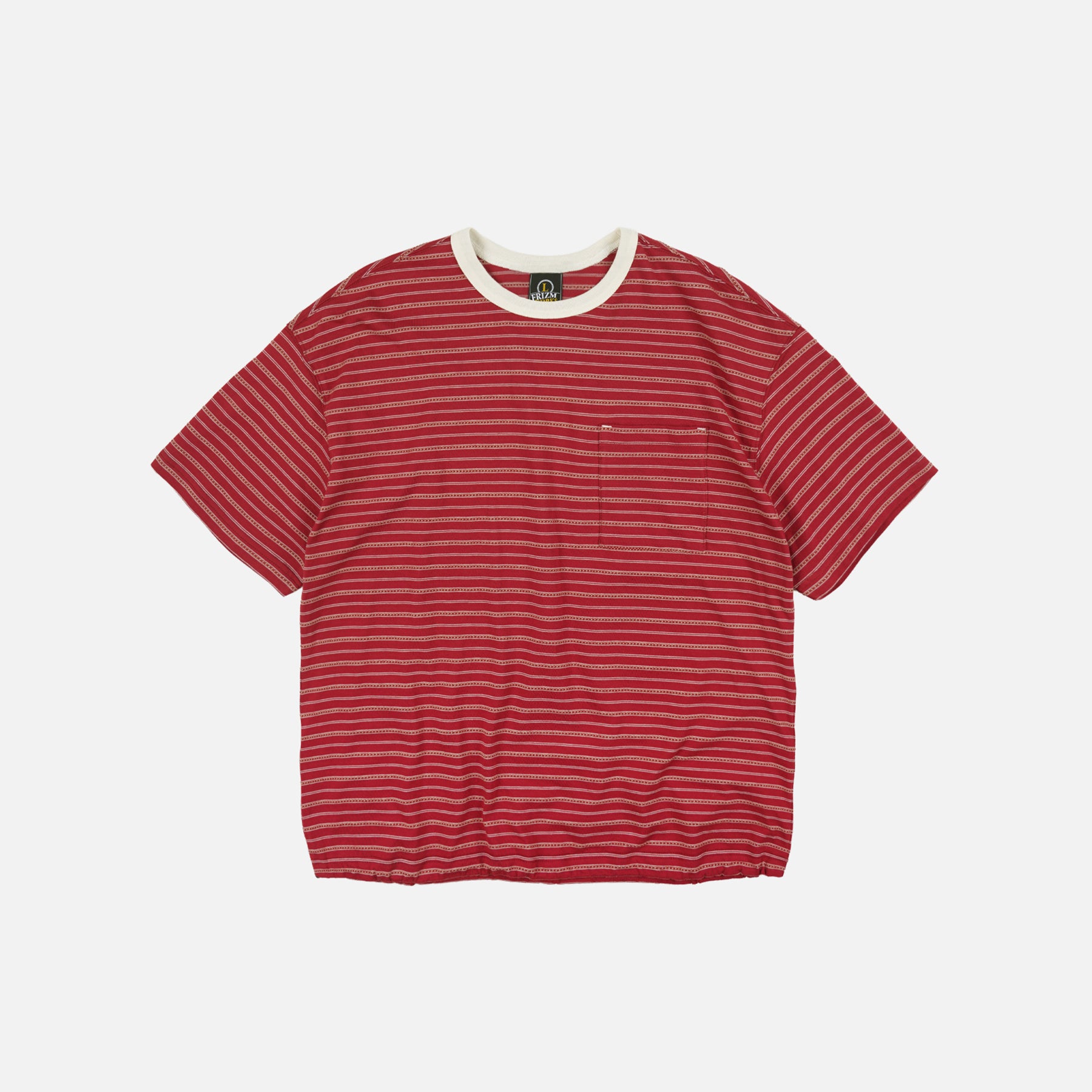 rajabrooke jacquard 切替 easy shirts M Frizmworks JACQUARD STRIPE HALF T-SHIRT - BURGUNDY - The Great Divide