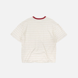 Frizmworks - JACQUARD STRIPE HALF T-SHIRT - CREAM -  - Alternative View 1