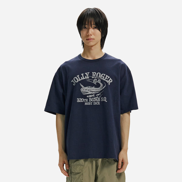 JOLLY ROGER MOBY DICK TEE - NAVY