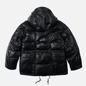 Frizmworks - LEATHER KARAKORAM GOOSE DOWN PARKA JACKET - BLACK -  - Alternative View 1