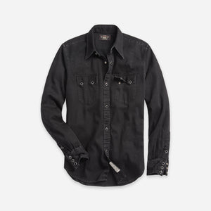 Double RL By Ralph Lauren - WESTERN DENIM SHIRT - BLACK WASH -  - Main Front View
