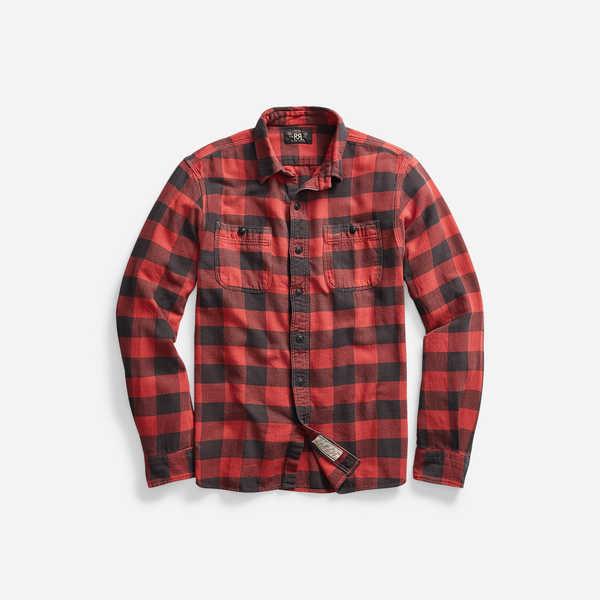 Plaid Twill Workshirt - Red / Black