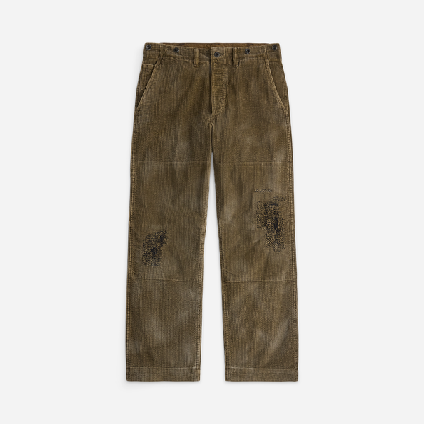 RRL Repaired Corduroy Field Trouser Repaired Distressed Brown