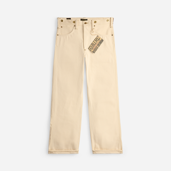 ANNIVERSARY COWBOY BUCKLE STRAIGHT SELVEDGE JEANS - SEEDED NATURAL