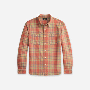 Double RL By Ralph Lauren - PLAID TWILL WORK SHIRT - RED/BLUE-GREEN -  - Main Front View
