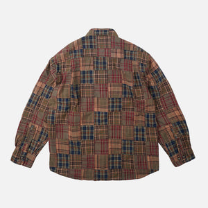 Frizmworks - MADRAS PATCHWORK RELAXED SHIRT - BROWNIE -  - Alternative View 1