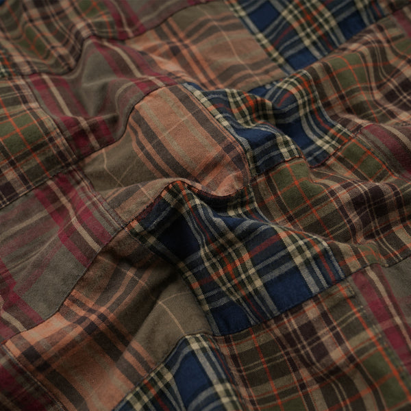 MADRAS PATCHWORK RELAXED SHIRT - BROWNIE