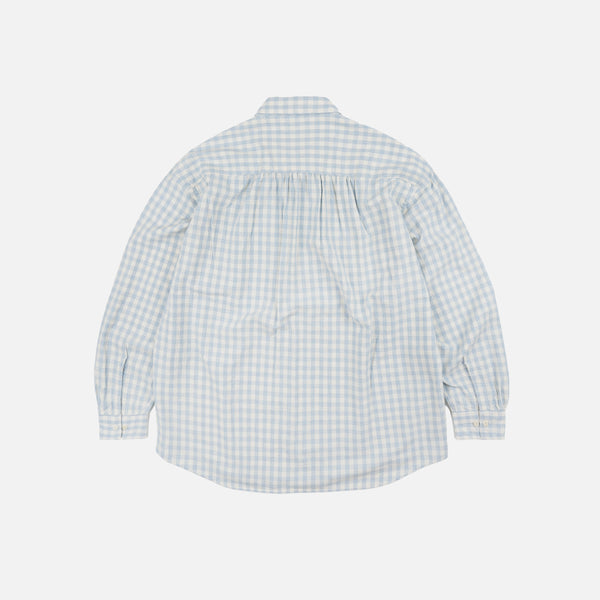 MELANGE CHECK WORK SHIRT - SKY BLUE