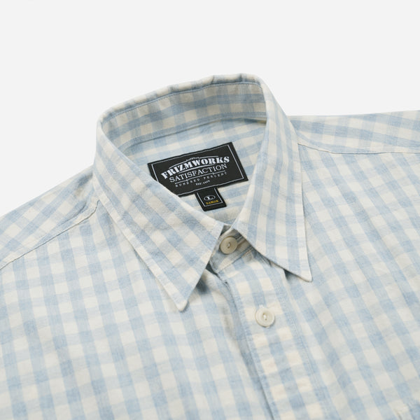 MELANGE CHECK WORK SHIRT - SKY BLUE