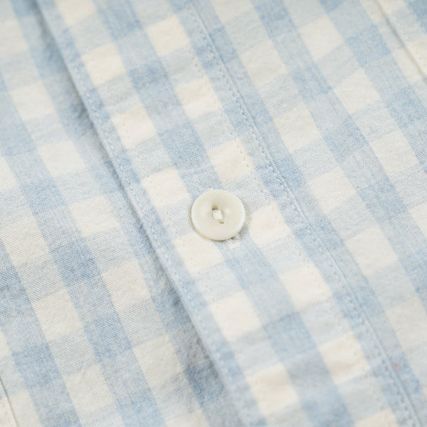MELANGE CHECK WORK SHIRT - SKY BLUE