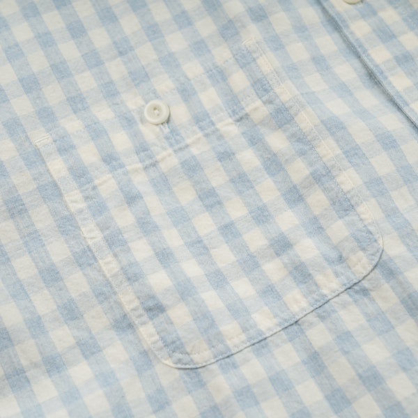 MELANGE CHECK WORK SHIRT - SKY BLUE