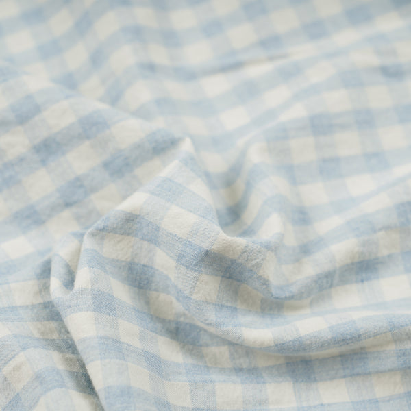 MELANGE CHECK WORK SHIRT - SKY BLUE