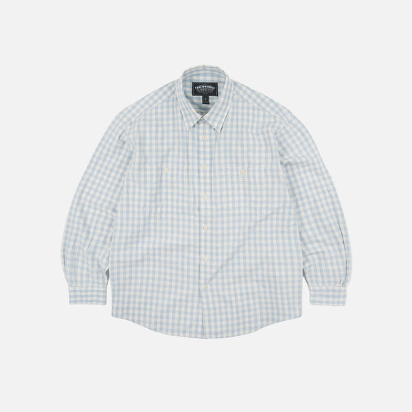 MELANGE CHECK WORK SHIRT - SKY BLUE