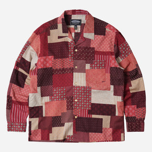 Frizmworks - MIXED PATCHWORK SHIRT - BURGUNDY -  - Main Front View