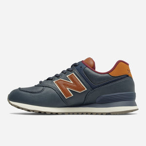 New Balance - 574 LEATHER  - NAVY/BROWN -  - Alternative View 1