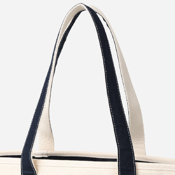 CAFE TOTE BAG - ECRU/NAVY