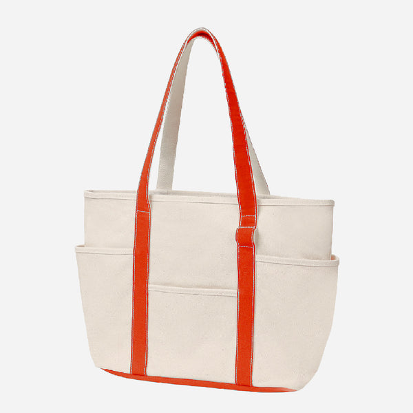 CAFE TOTE BAG - ECRU/RED